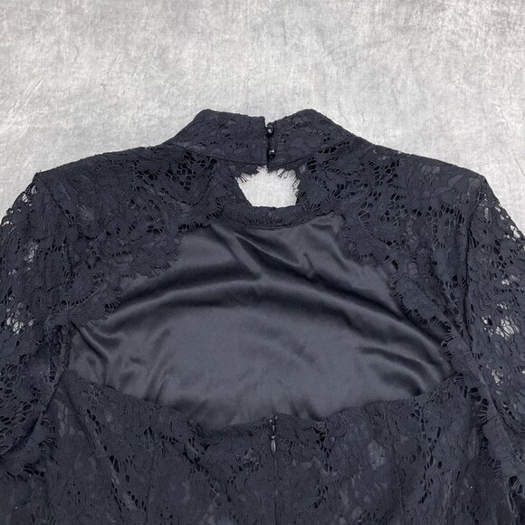 Cache‎ Dress Women XLarge Black Lace Open Back Shift Classic Party Formal Sexy - Picture 11 of 12